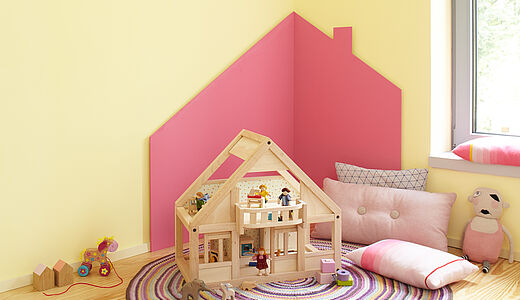 Mädchenzimmer ab 3 Jahren – frische Wandfarben und Farbkombinationen mit Rosa