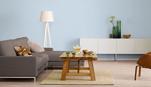 Blaue Wandfarbe für Ruhe und Entspannung