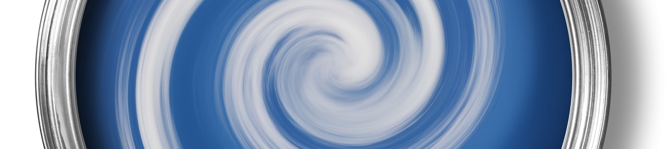 Spirale aus blauem und weißem Lack