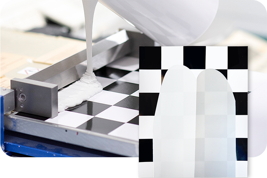 Rakeltest zur Messung der Deckkraft