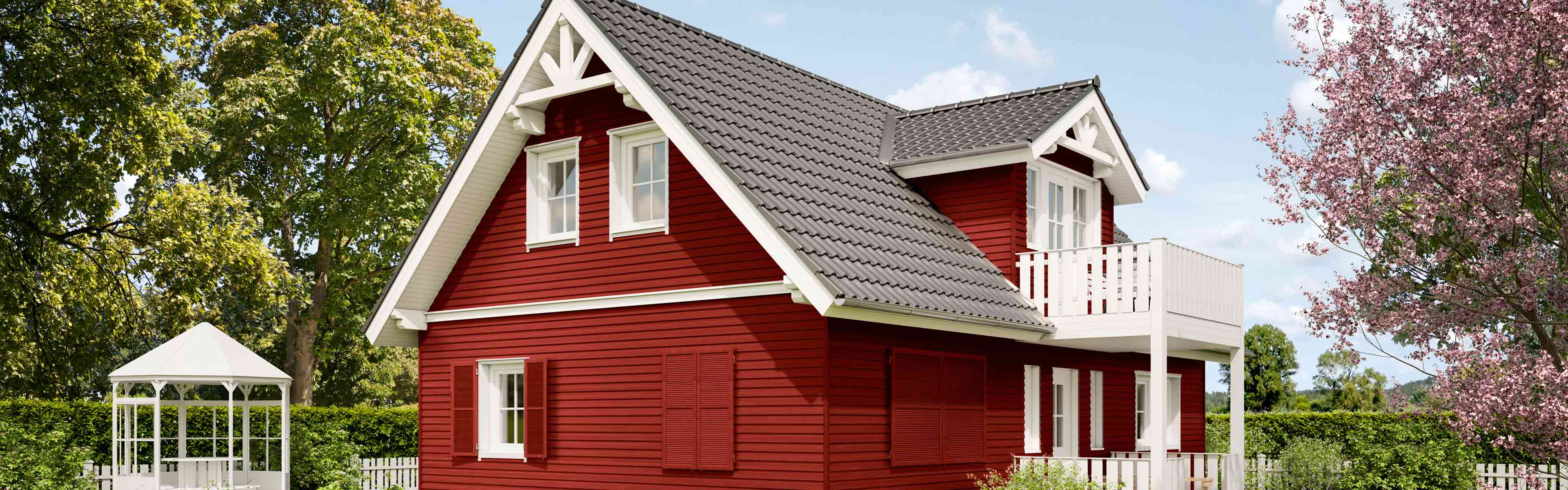 Holz-Wetterschutz-Farben für außen - Lang anhaltender, wirkungsvoller Witterungsschutz für Holzoberflächen. Unsere Holzfarben vermindern dank einzigartiger Stay-Clean Technologie Schmutzanhaftungen deutlich. Die wetterfesten Holzfarben bieten bis zu 12 Jahre langen Wetterschutz.